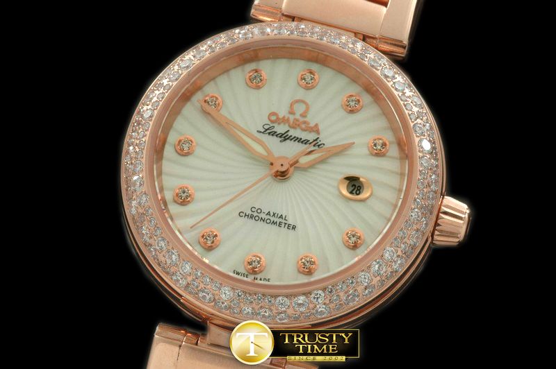 18K Gold Replica Omega De Ville Ladymatic Watch