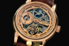 PP0132C - Skeleton Duo Time/Moon Phase RG/LE R-Gold Asian 2813