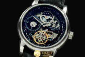 PP0133A - Skeleton Duo Time/Moon Phase SS/LE Black Asian 2813