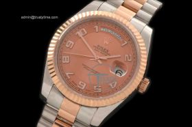 RDD0148 - TT SS/RG Pres Fluted Salmon/Numeral Dial Swiss 2836