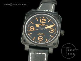 BR005 - Bell & Ross PVD Black with Limited Edition Orange Dial