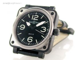 BR008A - Bell Ross PVD/SS Black with White Markers - Swiss ETA