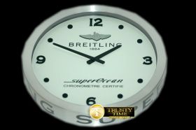 BSWCLK002 - Dealer Clock SuperOcean Style SS/Wht Swiss Quartz